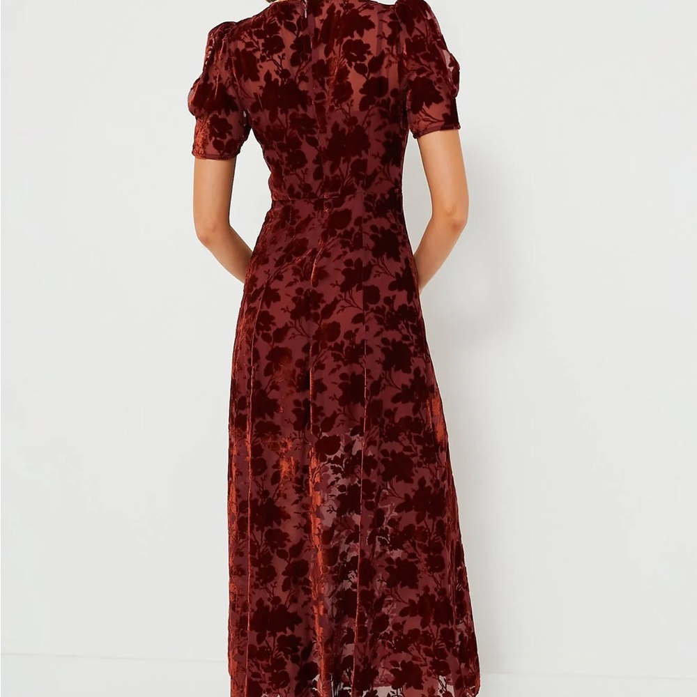 Copper Floral Ralph Velvet Dress - Picture 4 of 8